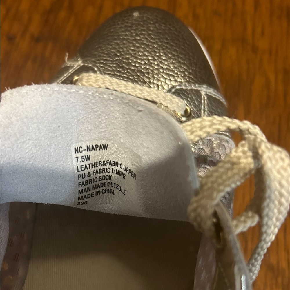 Steve Madden STEVEN Napa natural comfort leather gold sneakers gym shoes - Picture 5 of 11